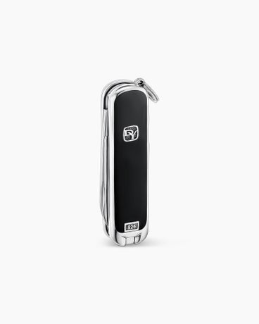 Exotic Stone Swiss Army® Knife in Sterling Silver with Black Onyx