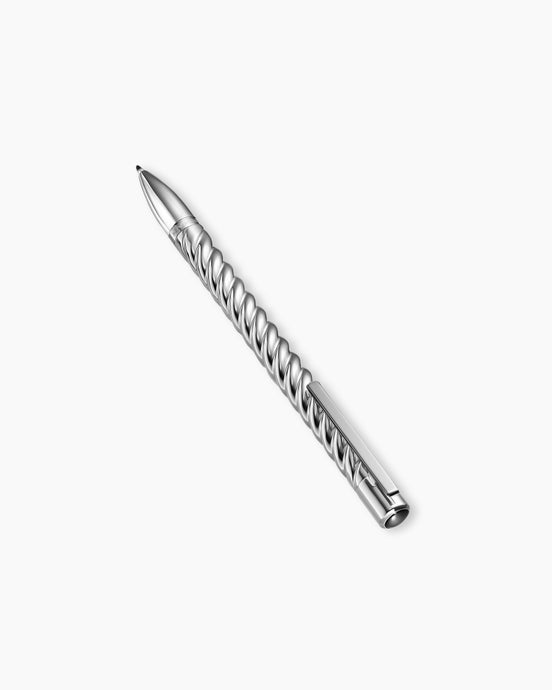 Cable Pen in Sterling Silver with Black Onyx