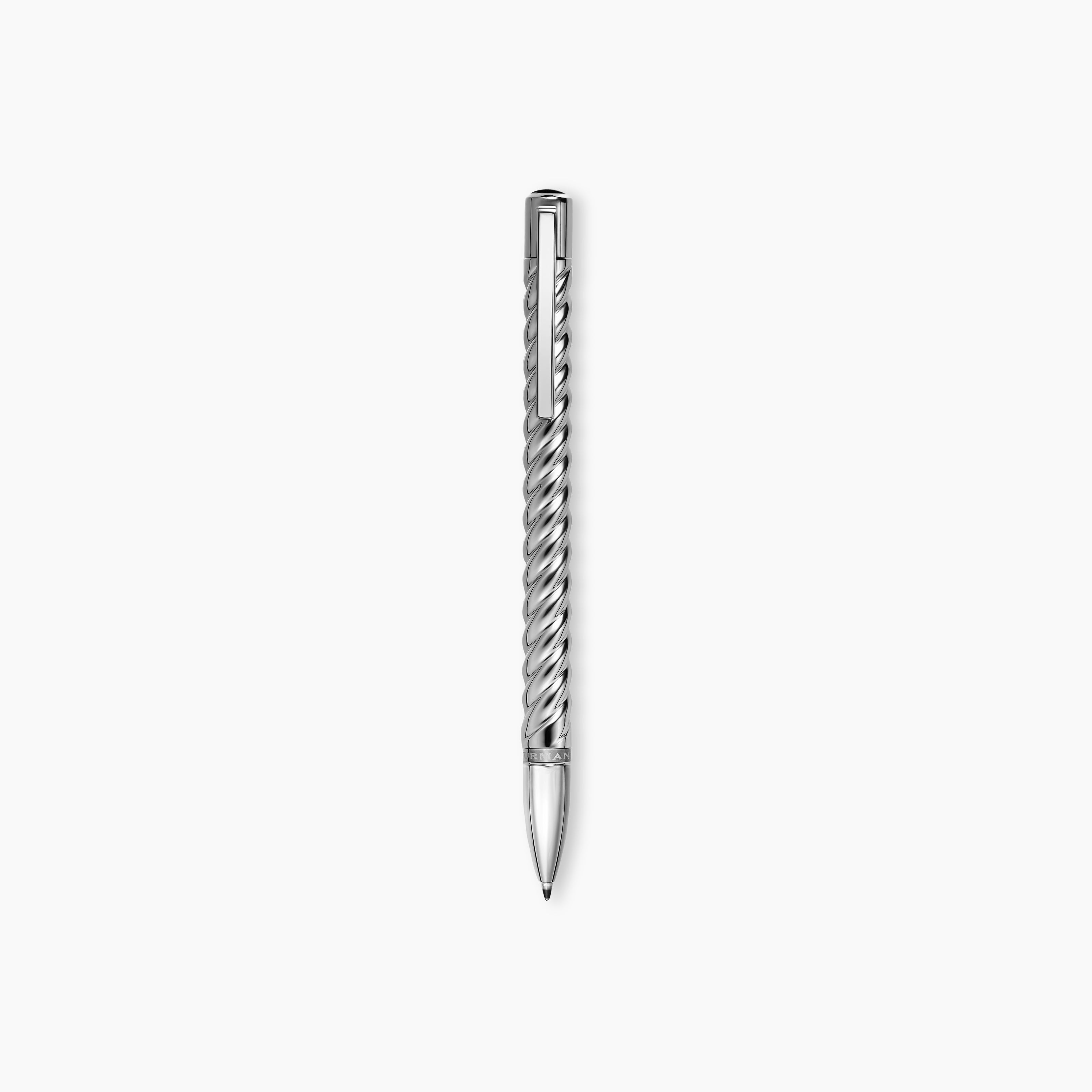 Cable Pen in Sterling Silver with Black Onyx