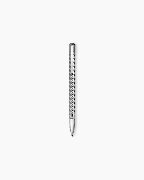 Cable Pen in Sterling Silver with Black Onyx