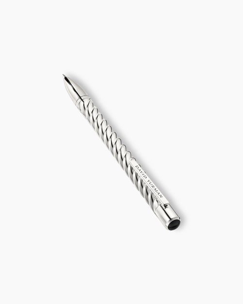 Cable Pencil in Sterling Silver with Black Onyx