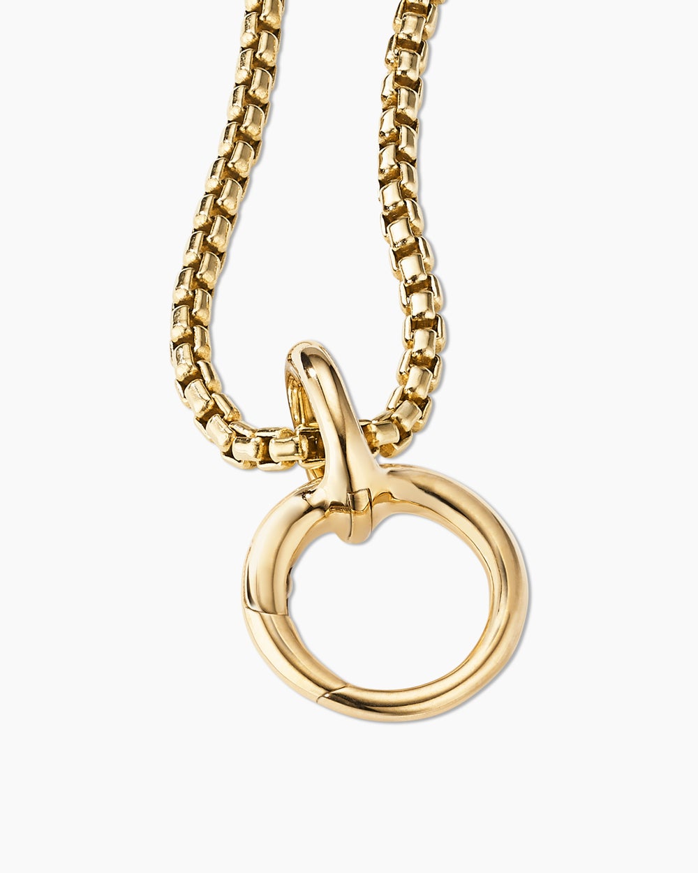 Womens Smooth Amulet Holder in 18K Yellow Gold, 16mm