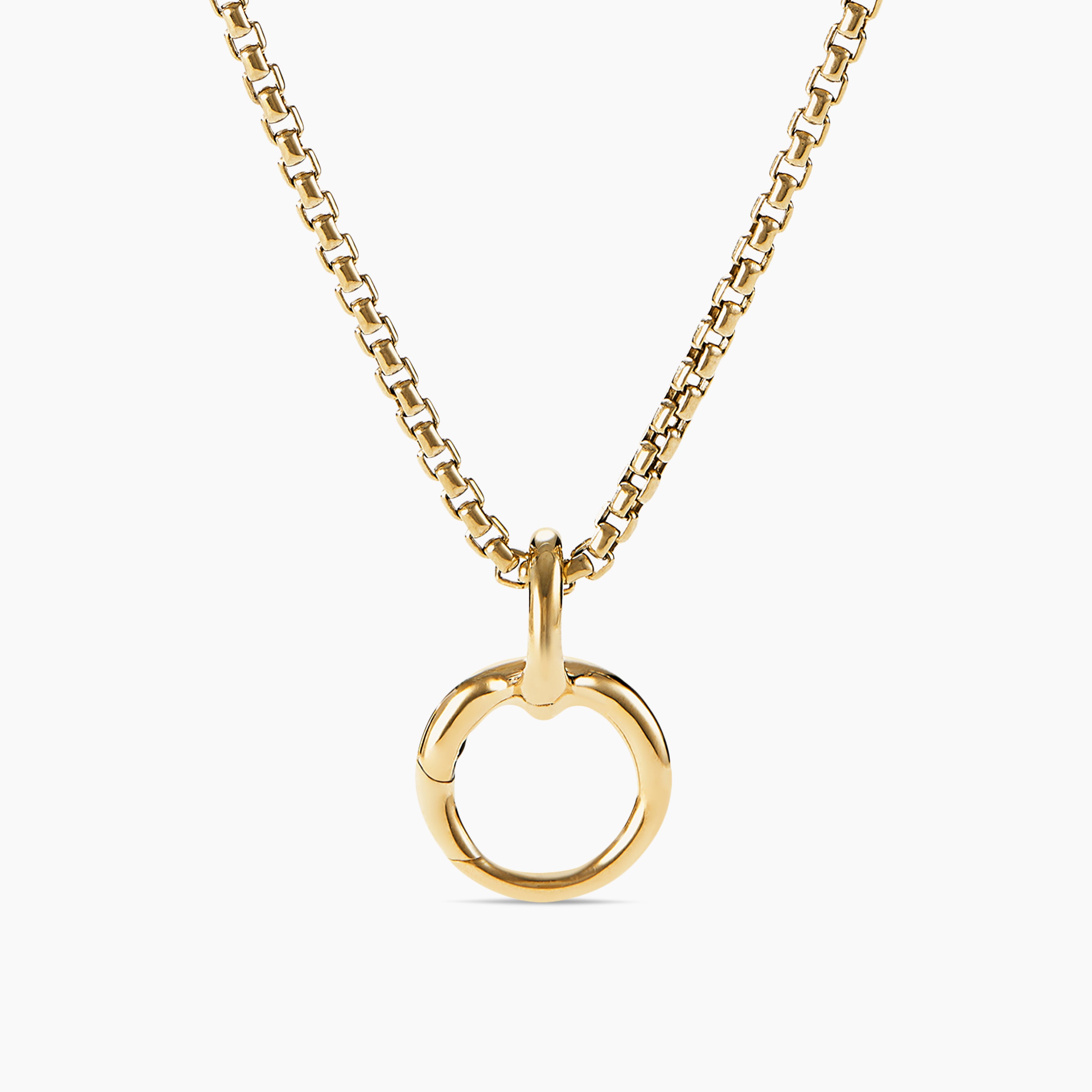 Womens Smooth Amulet Holder in 18K Yellow Gold, 16mm