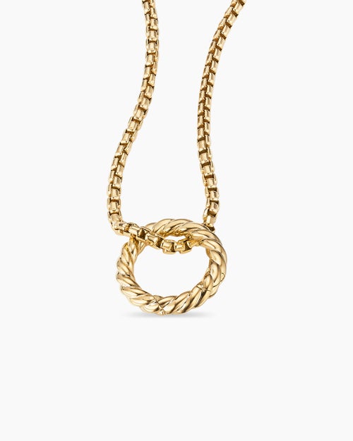 Womens Cable Amulet Holder in 18K Yellow Gold, 12.8mm