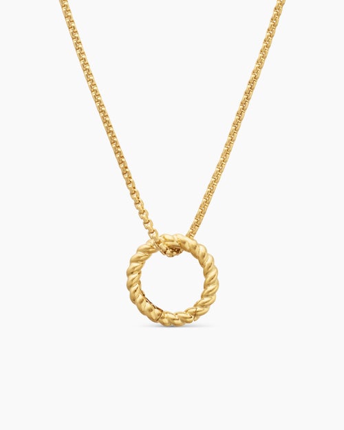 Womens Cable Amulet Holder in 18K Yellow Gold, 12.8mm