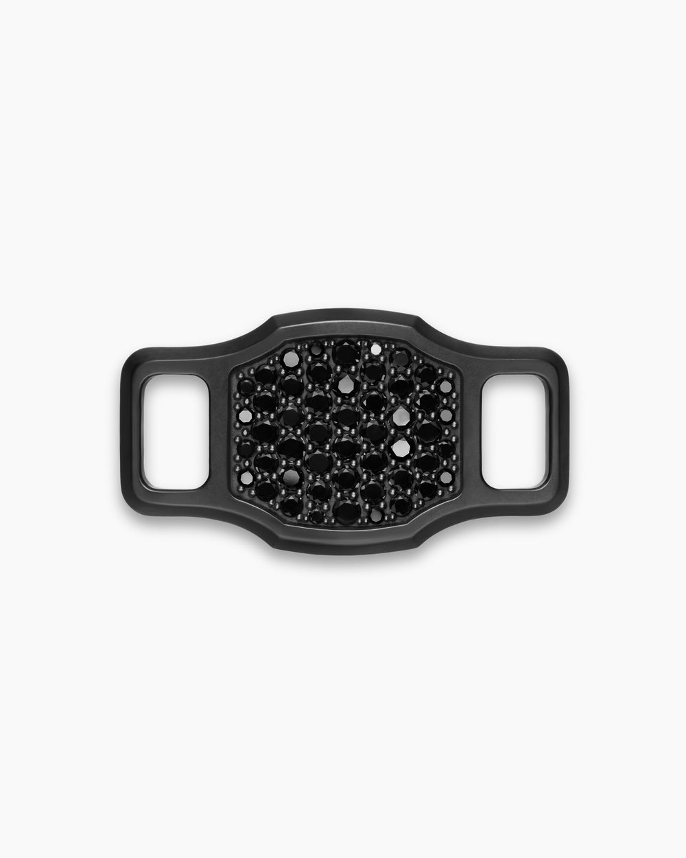 Mens Streamline® Pavé Shoe Lace Charm in Black Titanium with Black Diamonds, 16mm