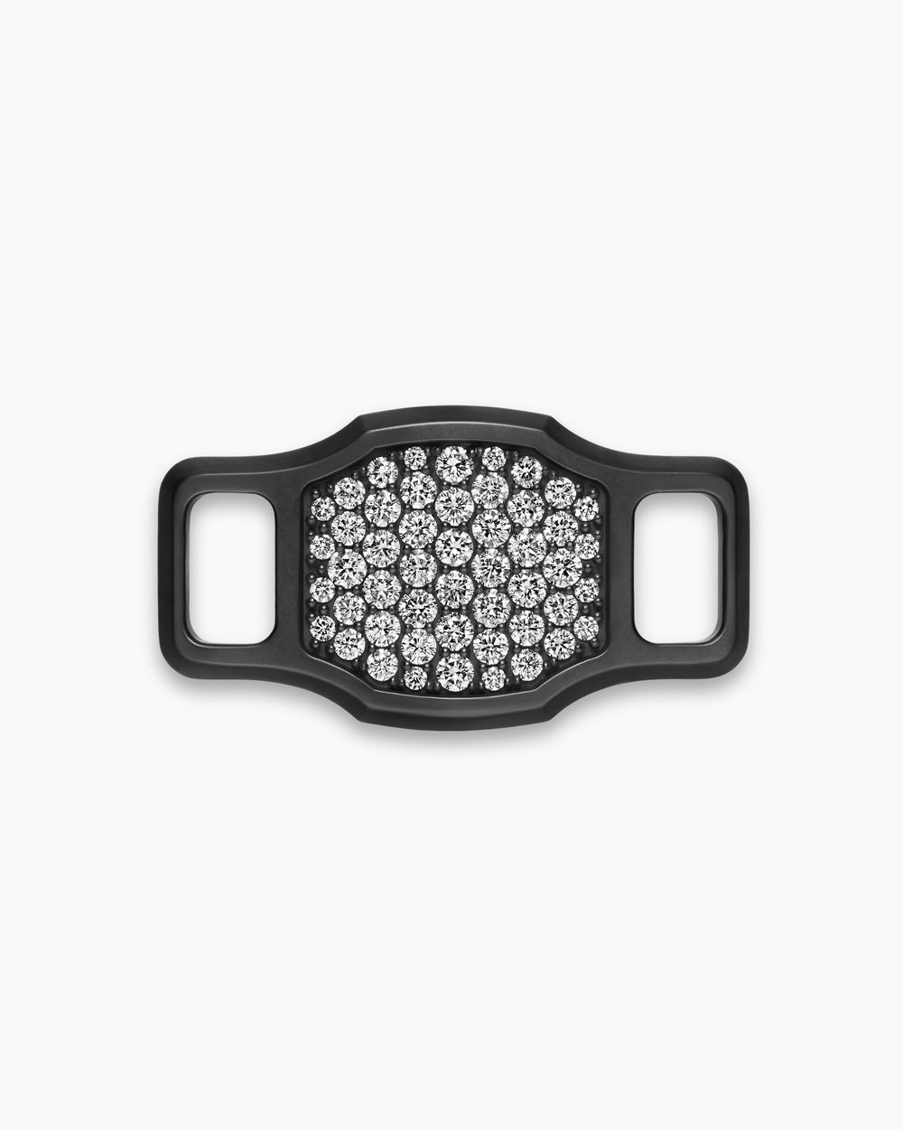 Mens Streamline® Pavé Shoe Lace Charm in Black Titanium with Diamonds, 16mm