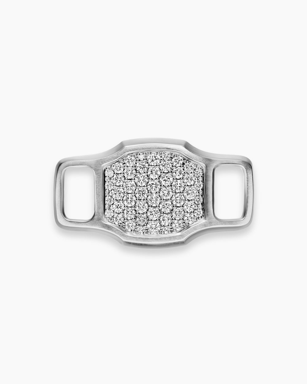 Mens Streamline® Pavé Shoe Lace Charm in Sterling Silver with Diamonds, 16mm