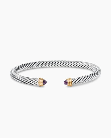 Classic Cable Bracelet in Sterling Silver with 14K Yellow Gold, 5mm