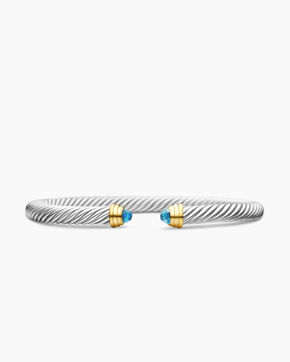 Bracelet Classic Cable en argent massif avec or jaune 14 carats, 5 mm femme