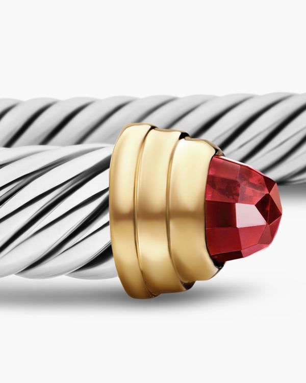 Classic Cable Bracelet in Sterling Silver with 14K Yellow Gold, 5mm