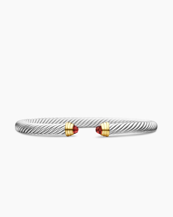 Classic Cable Bracelet in Sterling Silver with 14K Yellow Gold, 5mm