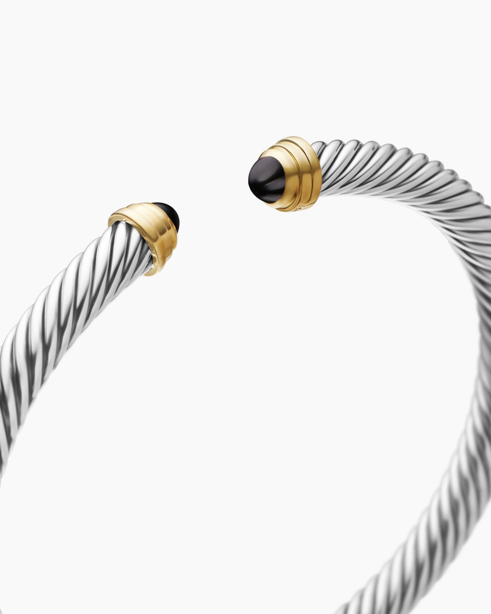 Bracelet Classic Cable en argent massif avec or jaune 14 carats, 5 mm femme