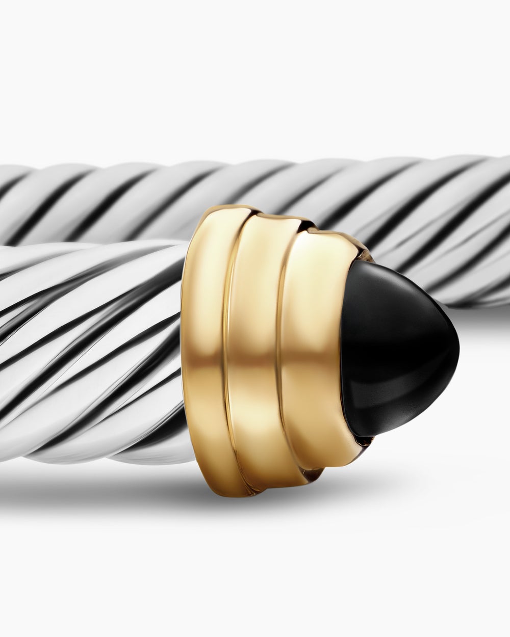 Bracelet Classic Cable en argent massif avec or jaune 14 carats, 5 mm femme