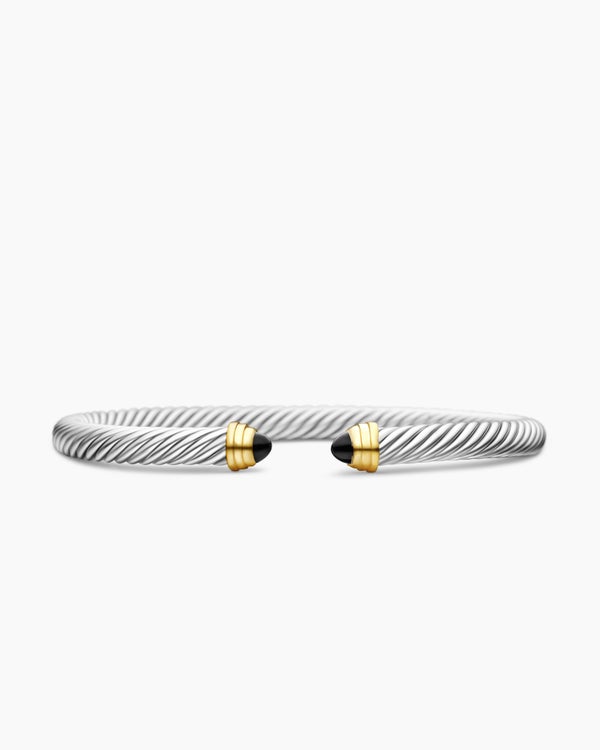 Classic Cable Bracelet in Sterling Silver with 14K Yellow Gold, 5mm