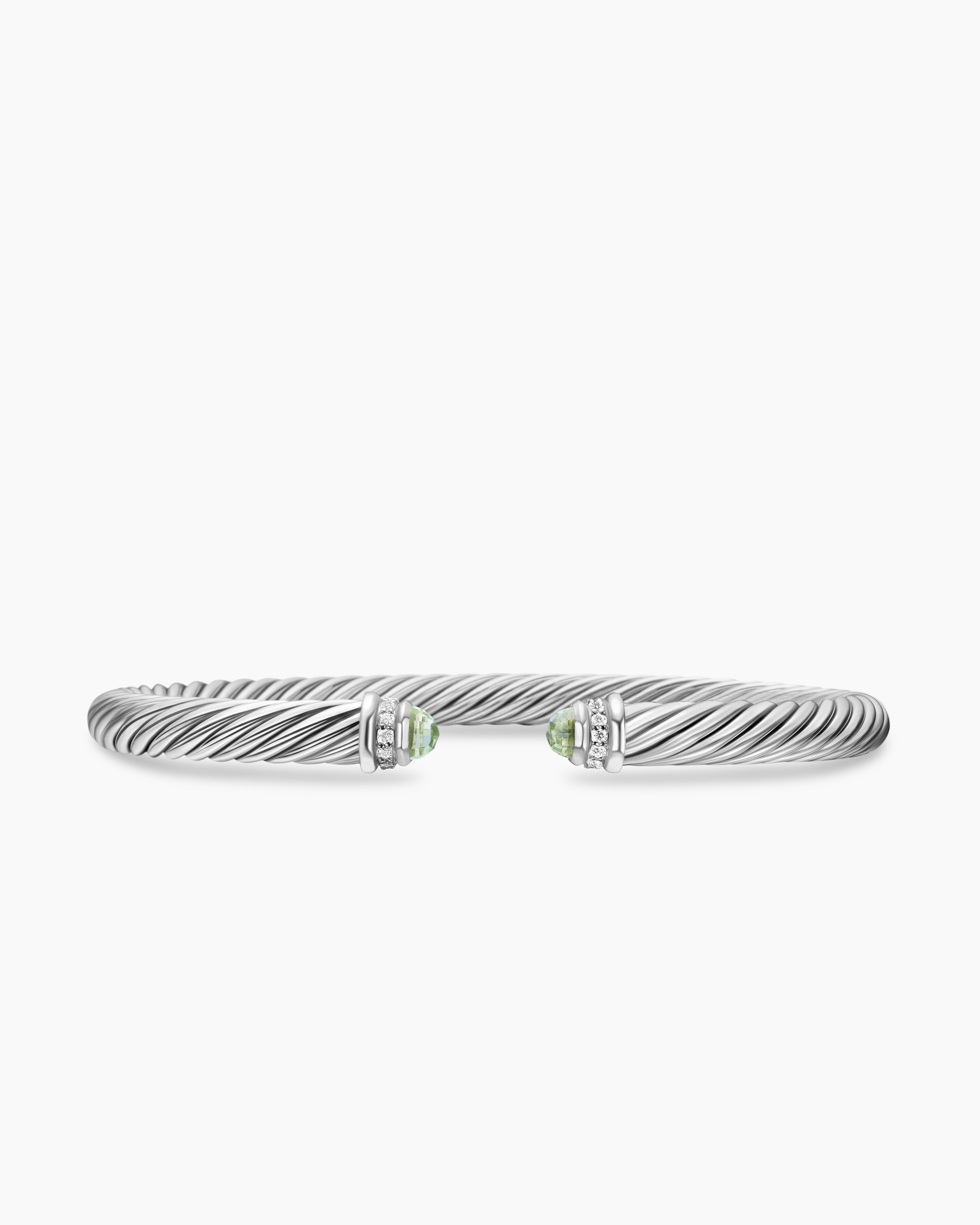 David Yurman 5mm Cable Bracelet | Sterling Silver & Diamonds