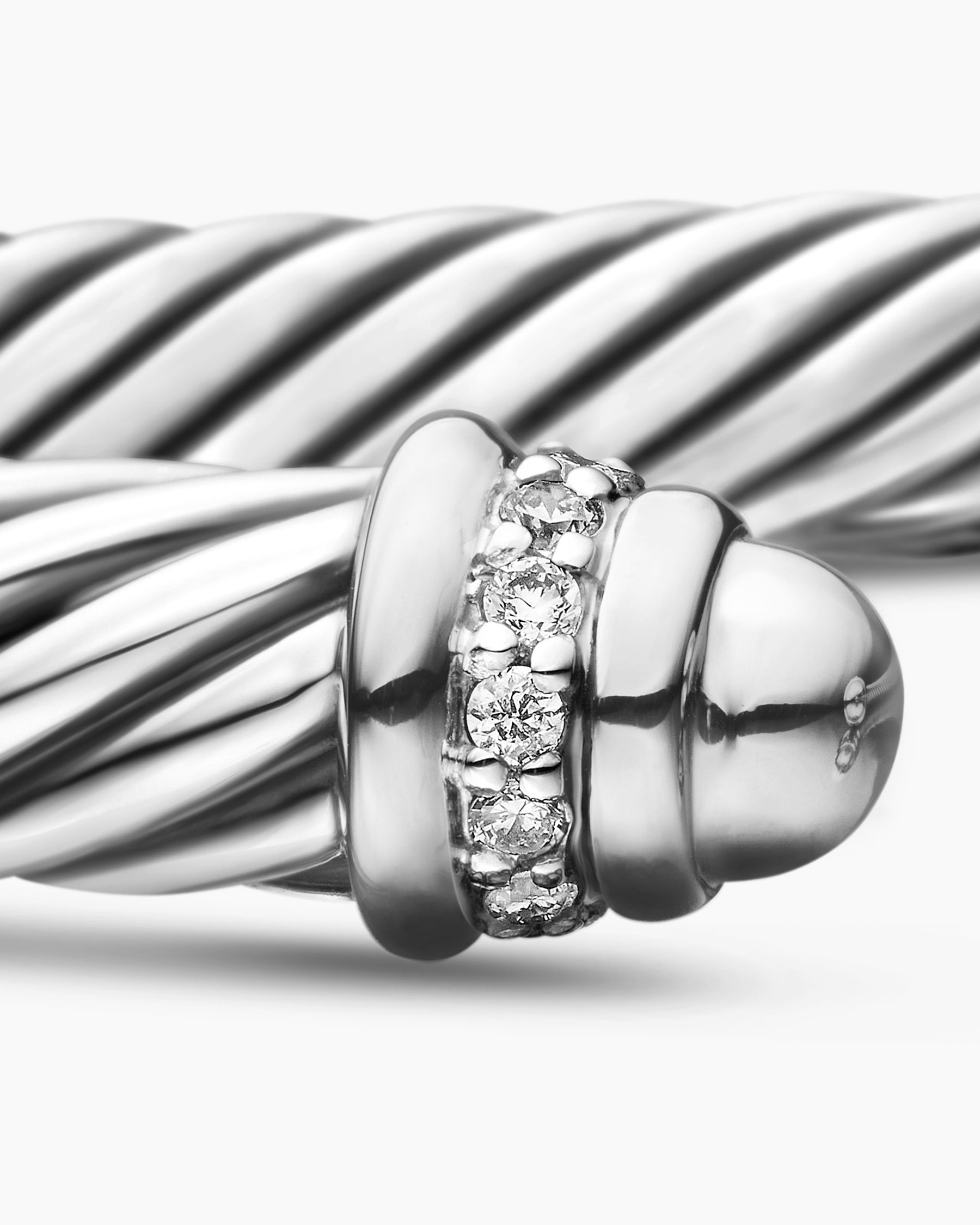 David Yurman Classic Cable 5mm Sterling Silver Gold Domes
