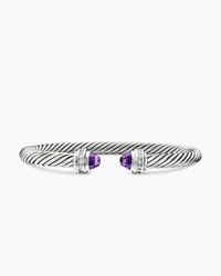 Sculpted Cable Linked Cord Bracelet in Pink Nylon with Sterling Silver and 14K Yellow Gold, 8.7mm