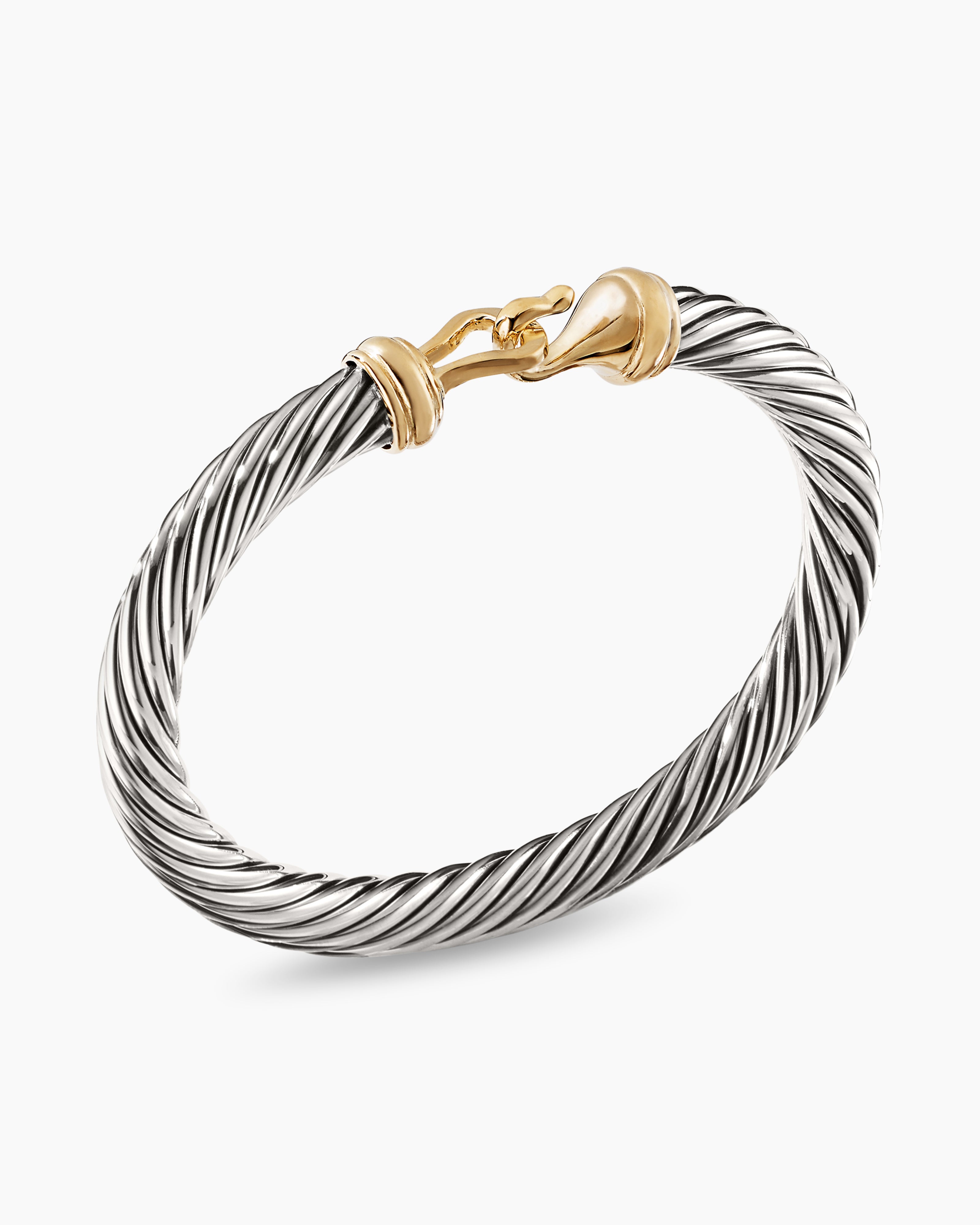 David Yurman Cable Buckle Bracelet with Gold - Silver Gold