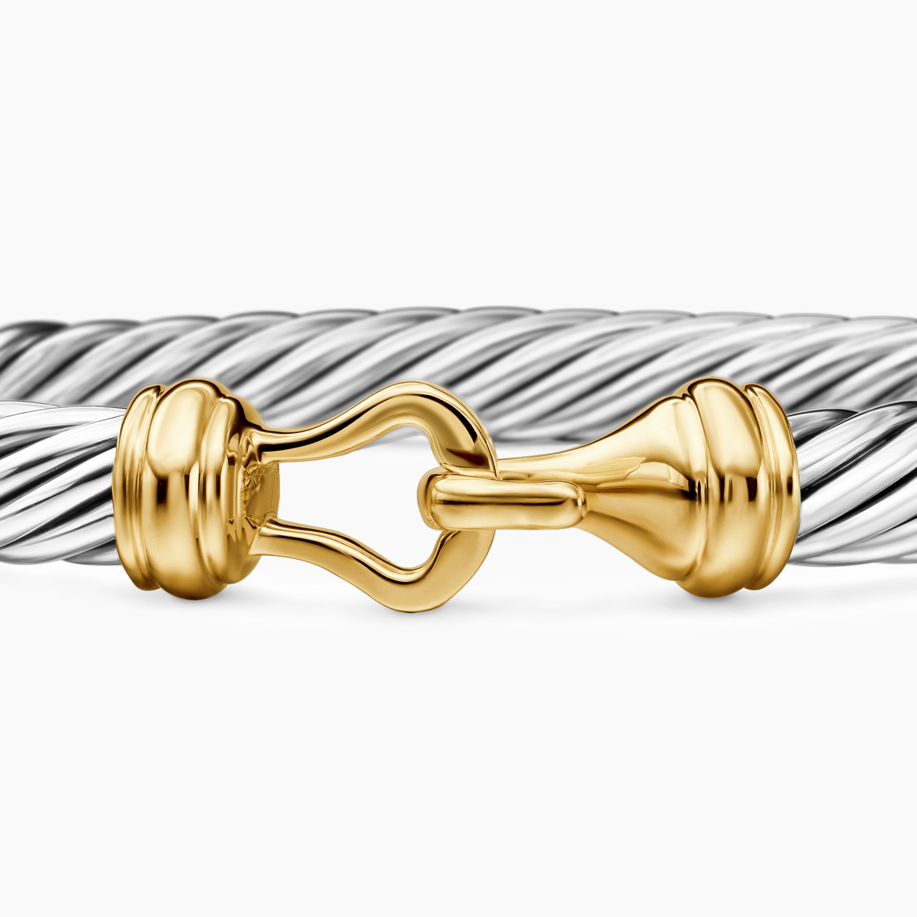 Buckle Classic Cable Bracelet in Sterling Silver with 14K Yellow 