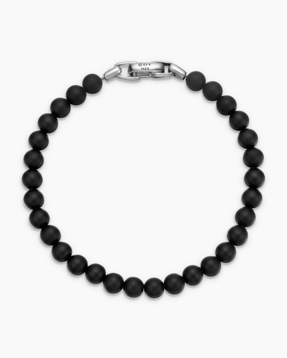 Mens Spiritual Beads Bracelet in Sterling Silver, 6mm