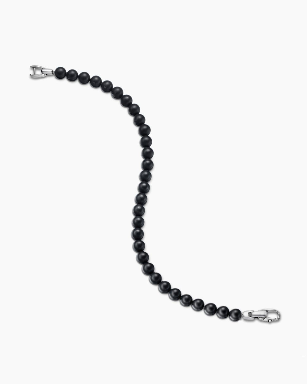 Mens Spiritual Beads Bracelet in Sterling Silver, 6mm