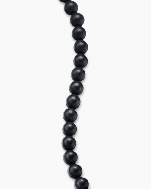 Mens Spiritual Beads Bracelet in Sterling Silver with Black Onyx, 6mm