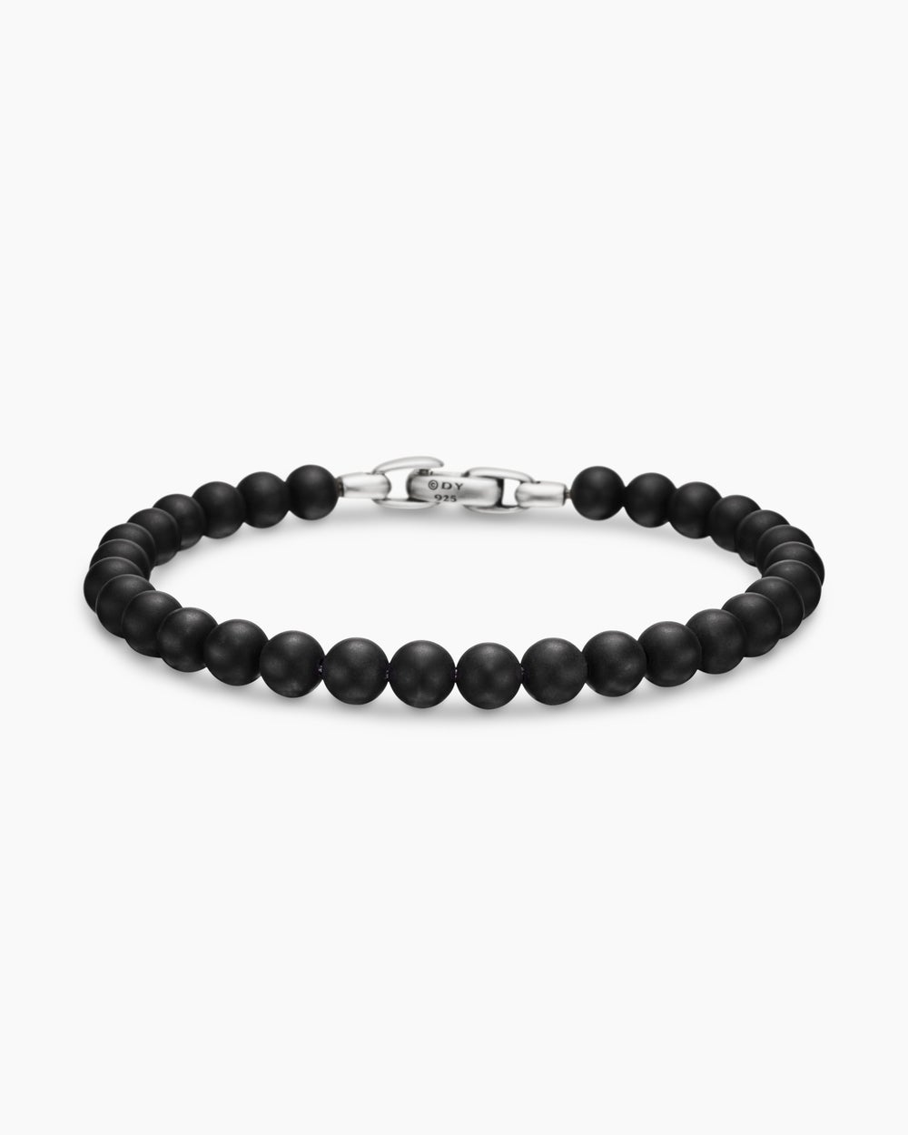 Mens Spiritual Beads Bracelet in Sterling Silver, 6mm