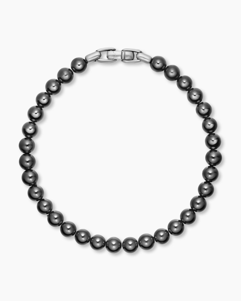 Mens Spiritual Beads Bracelet in Sterling Silver, 6mm