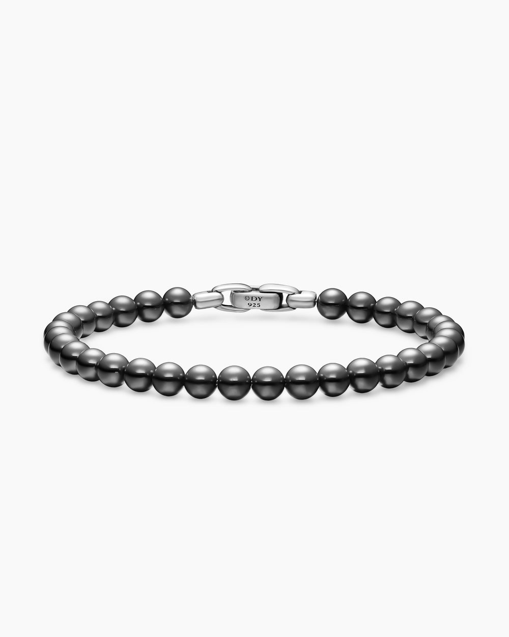 Mens Spiritual Beads Bracelet in Sterling Silver, 6mm