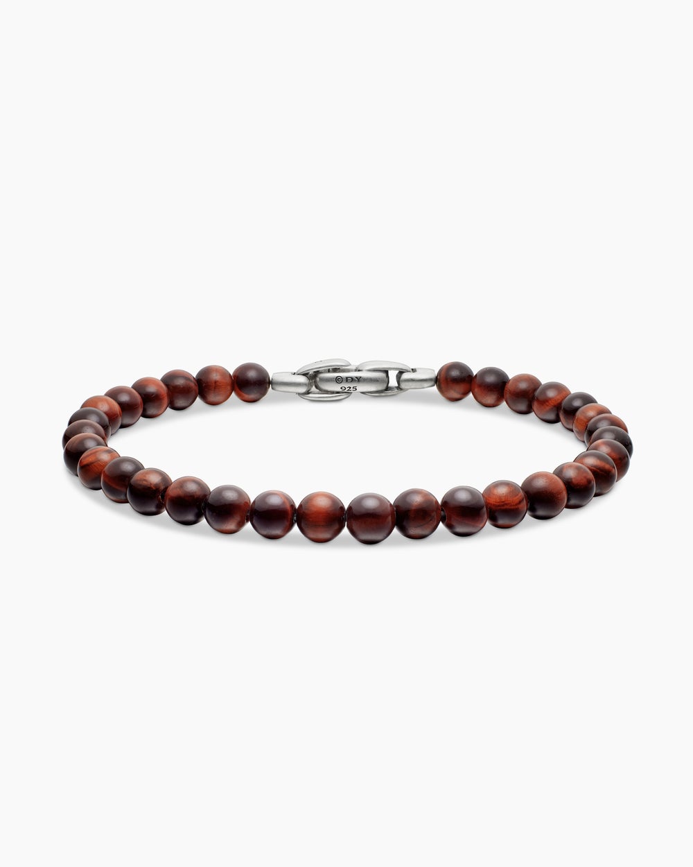 Mens Spiritual Beads Bracelet in Sterling Silver, 6mm