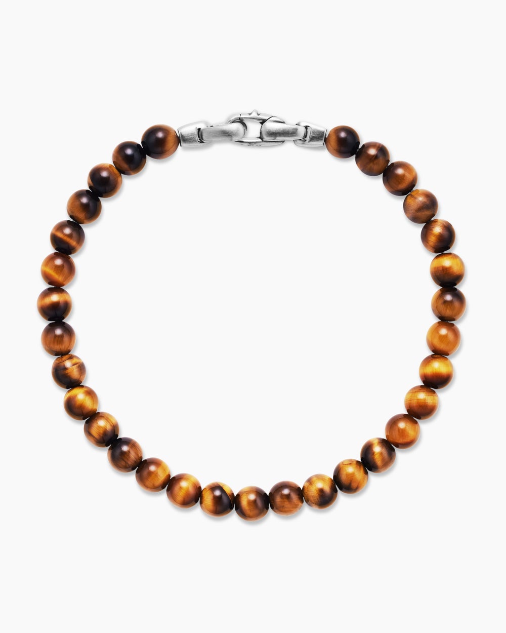 Mens Spiritual Beads Bracelet in Sterling Silver, 6mm