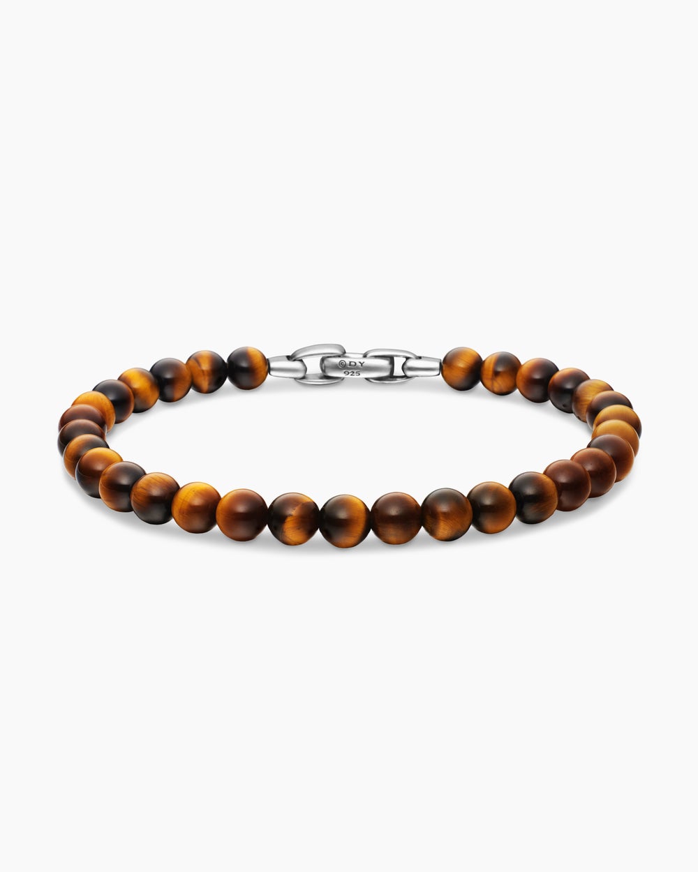 Mens Spiritual Beads Bracelet in Sterling Silver, 6mm