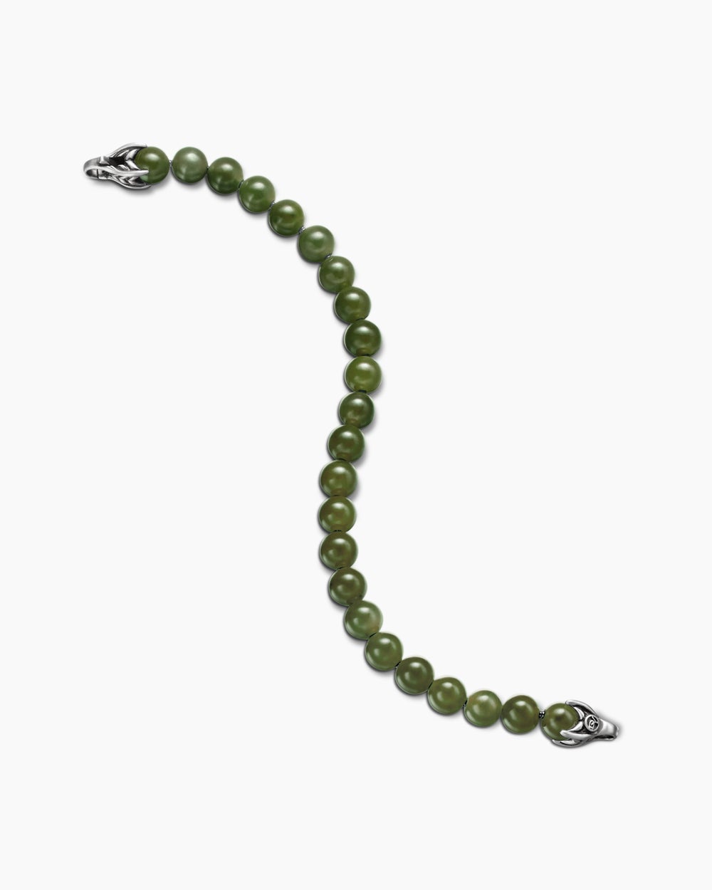Mens Spiritual Beads Bracelet in Sterling Silver, 8mm
