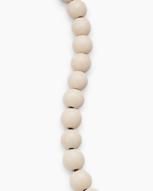 Mens Spiritual Beads Bracelet in Sterling Silver with River Stone, 8mm