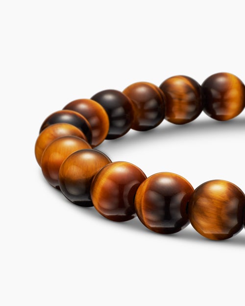 Mens Spiritual Beads Bracelet in Sterling Silver, 8mm