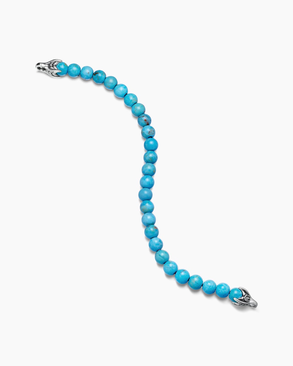 Mens Spiritual Beads Bracelet in Sterling Silver, 8mm