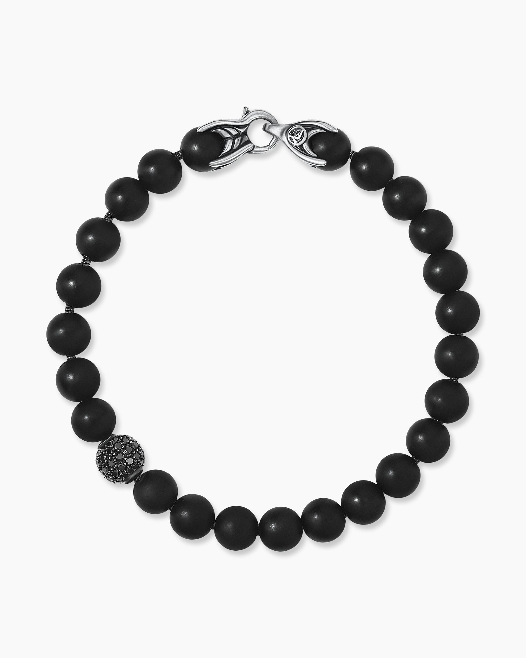 David Yurman Sterling Silver Spiritual Beads Bracelet with Black Onyx