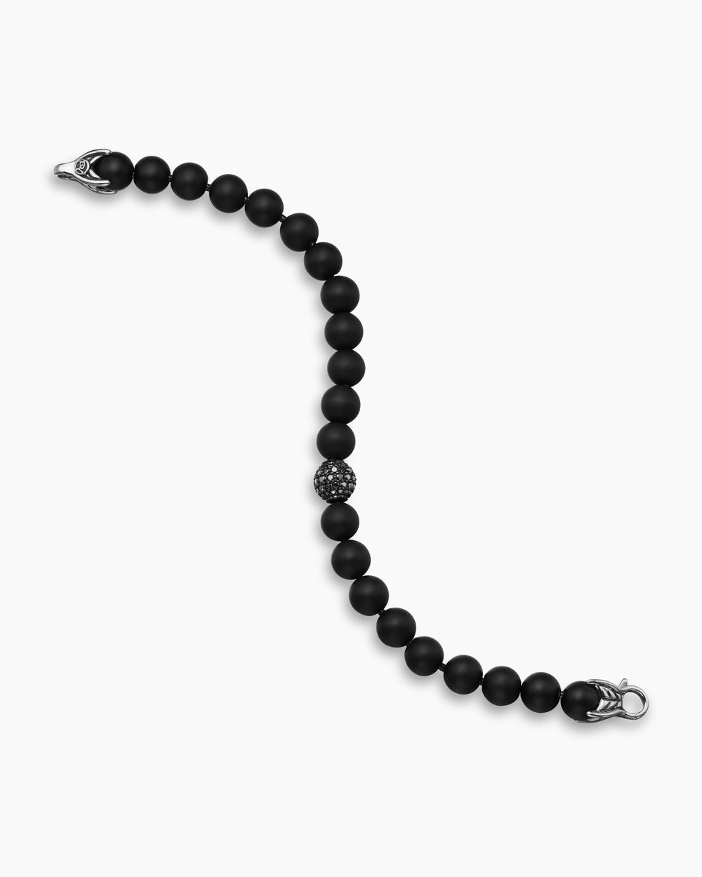 Bracelet Spiritual Beads en argent sterling à motif intercalé serti en pavé, 8 mm hommes