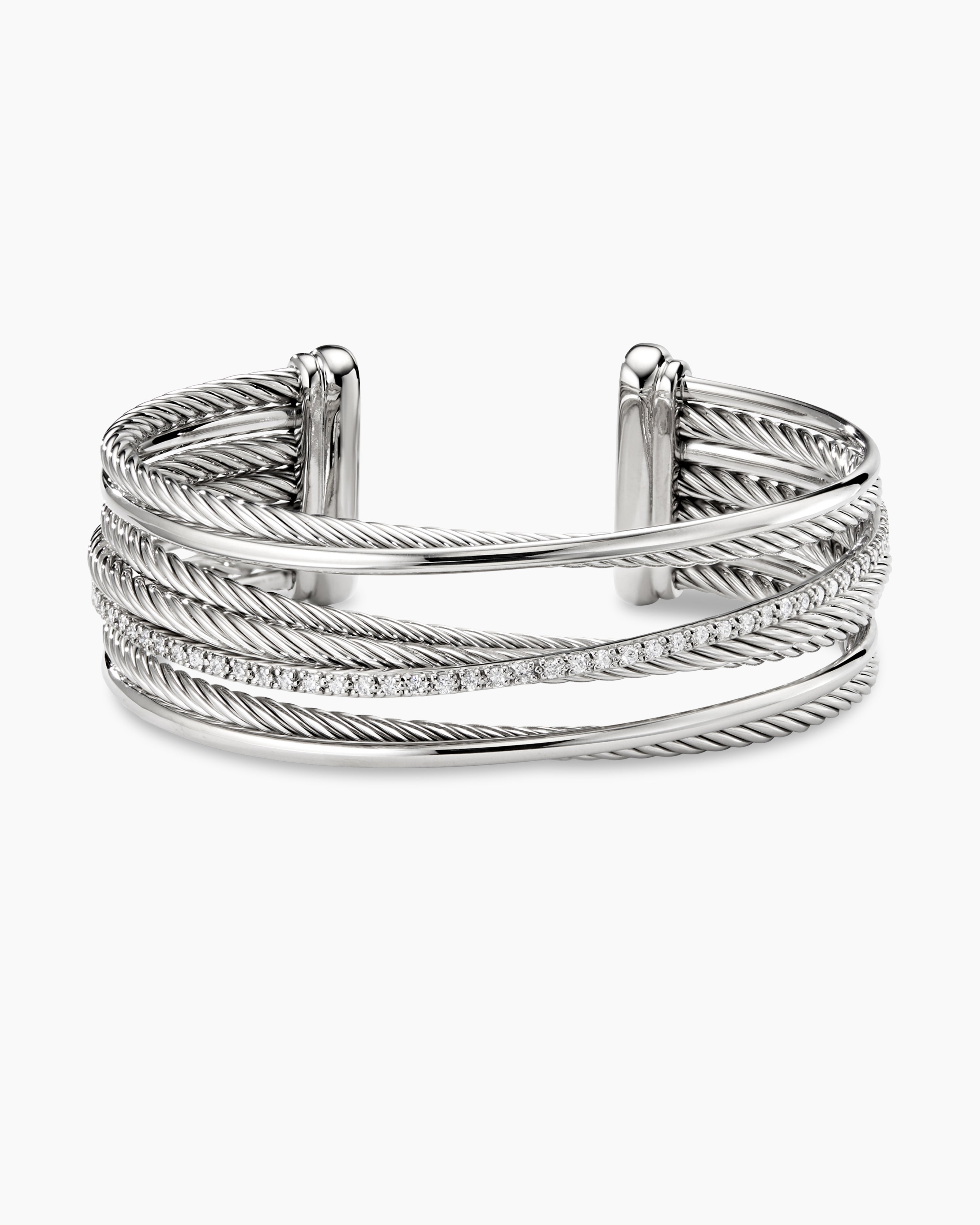 David Yurman Crossover Bracelet with Gold and Diamonds | Bloomingdale's