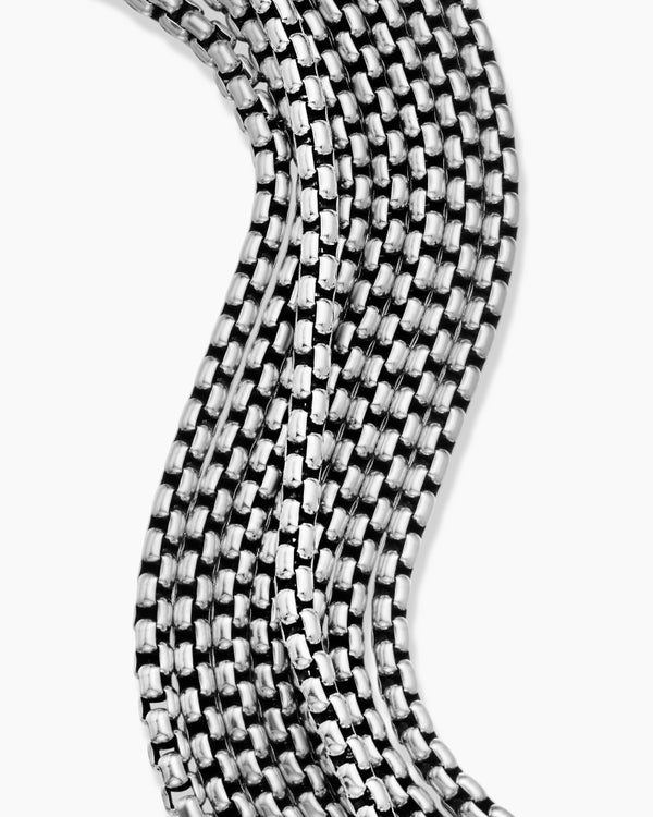 Box Chain Eight Row Bracelet in Sterling Silver, 28mm