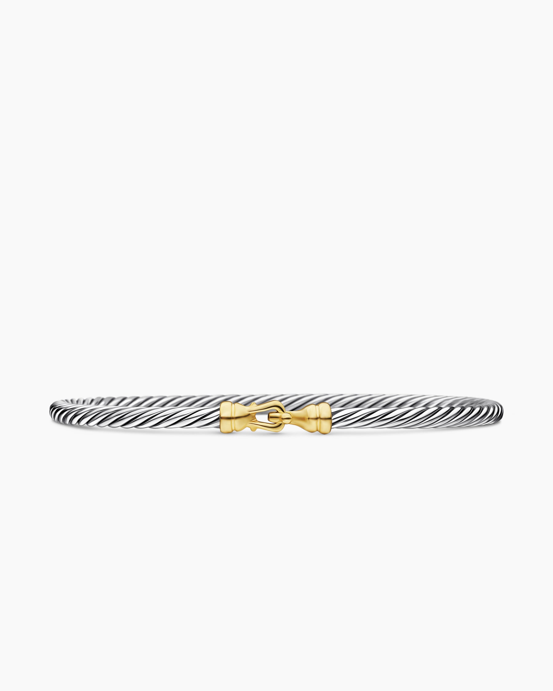 Buckle Classic Cable Bracelet in Sterling Silver with 18K Yellow