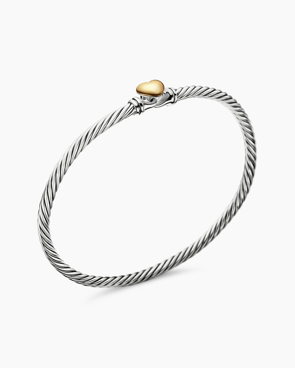 Womens Classic Cable Heart Station Bracelet