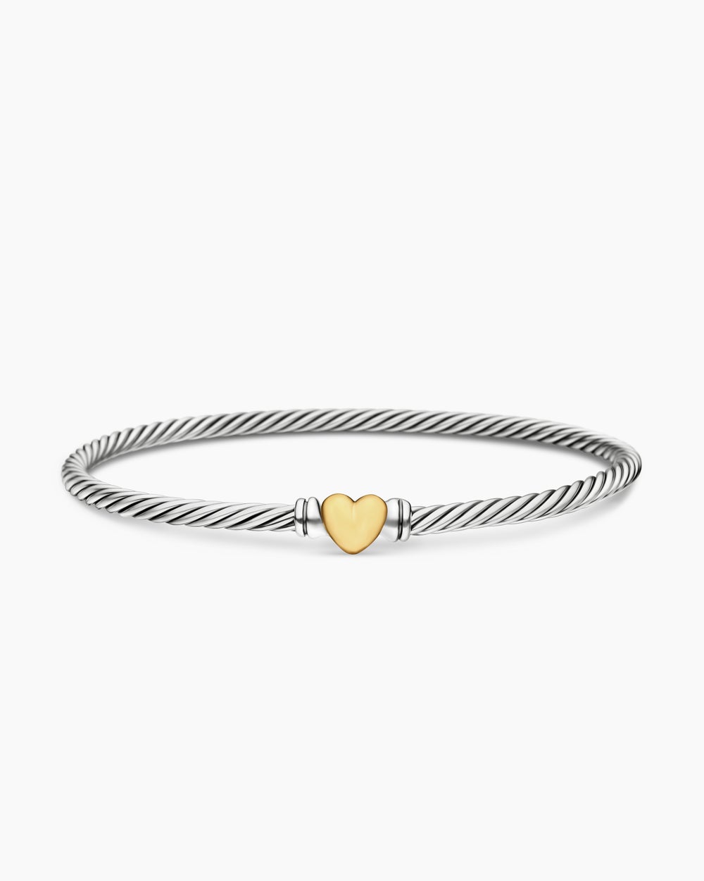 Womens Classic Cable Heart Station Bracelet