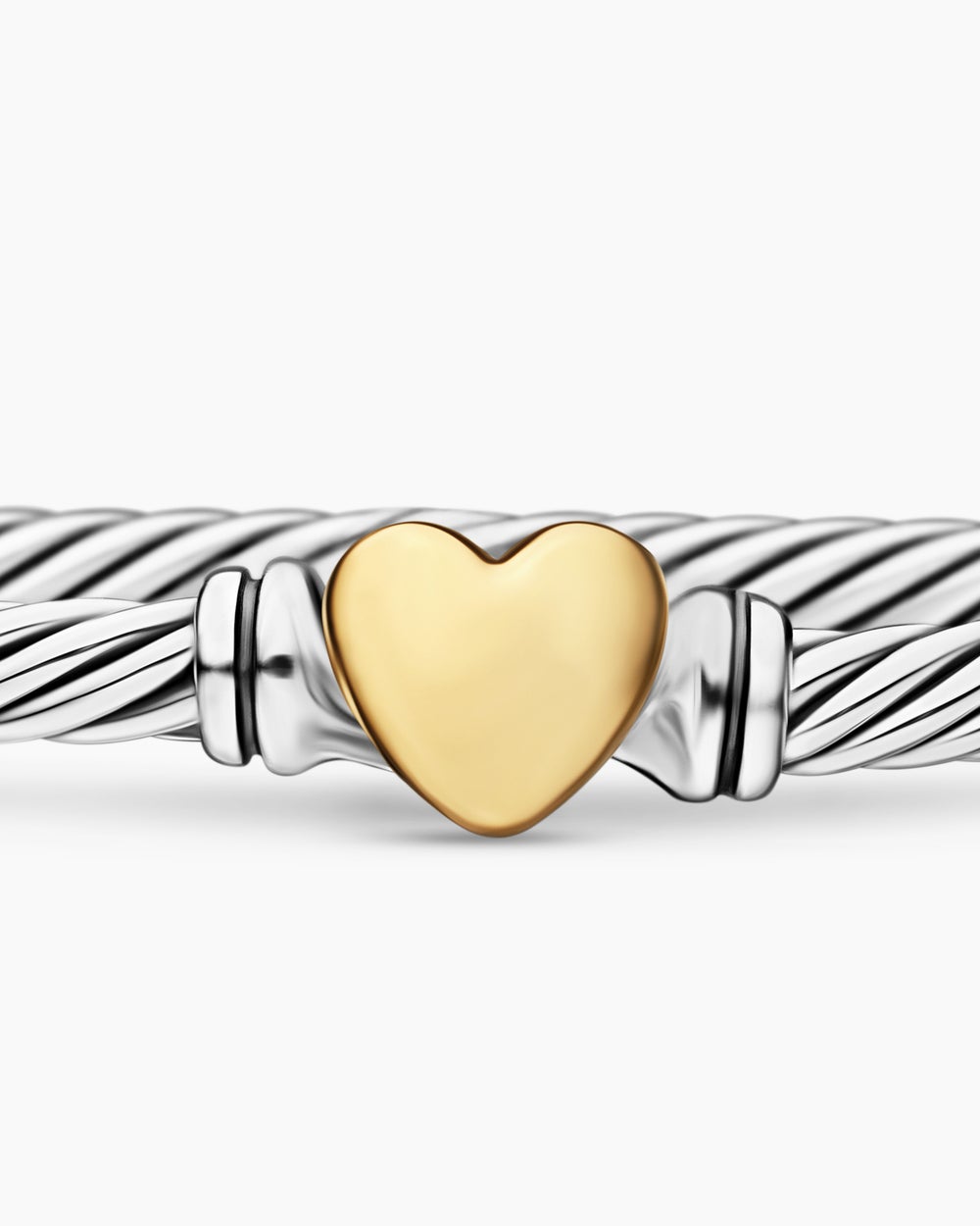 Womens Classic Cable Heart Station Bracelet