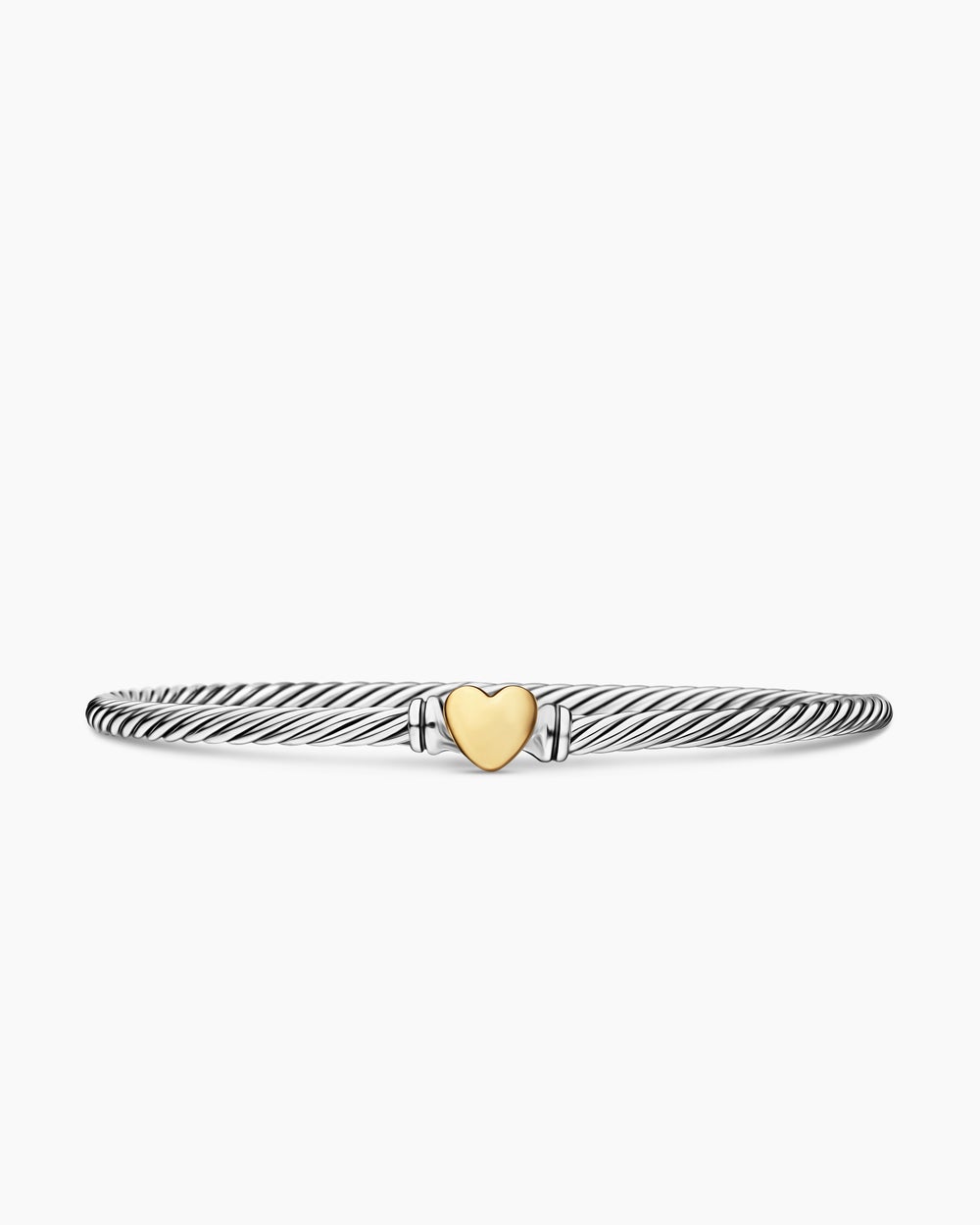 Womens Classic Cable Heart Station Bracelet