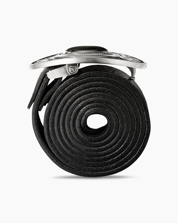 Exotic Stone Angel Wing Belt Buckle in Sterling Silver with Black Onyx