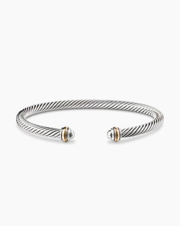 Cable Classics Bracelet in Sterling Silver with 18K Yellow Gold, 4mm