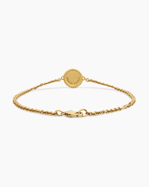 Womens Cable Collectibles® Evil Eye Bracelet in 18K Yellow Gold with Pavé Blue Sapphires and Diamonds, 2mm
