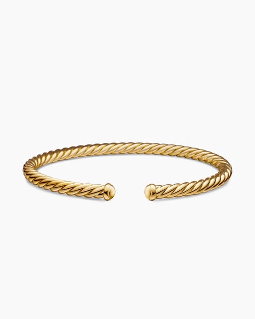 Womens Cable Flex Bracelet in 18K Yellow Gold, 4mm